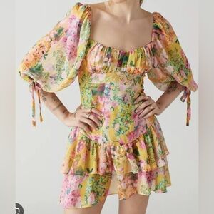 For Love and Lemons Nina Floral Mini Dress